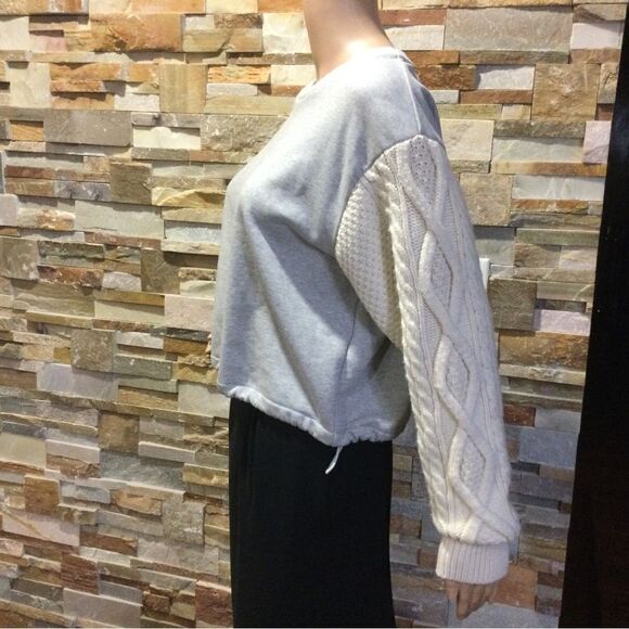 3:1 PHILLIP LIM French Terry Cable Sweatshirt - Picture 4 of 9